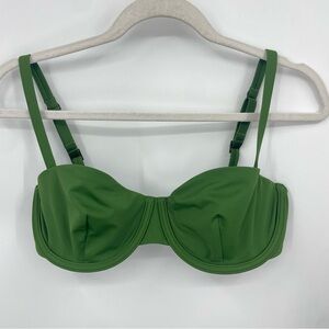 CUUP Swim Green Bikini top Sz 11 36D 34E